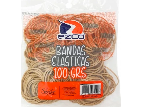 BANDAS ELASTICAS  X 100GRS.38MM.DIAMETRO