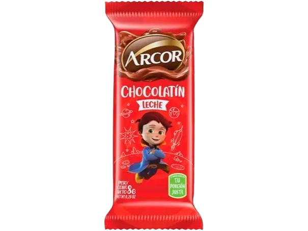 CHOCOLATE CON LECHE ARCOR X 8 GRS