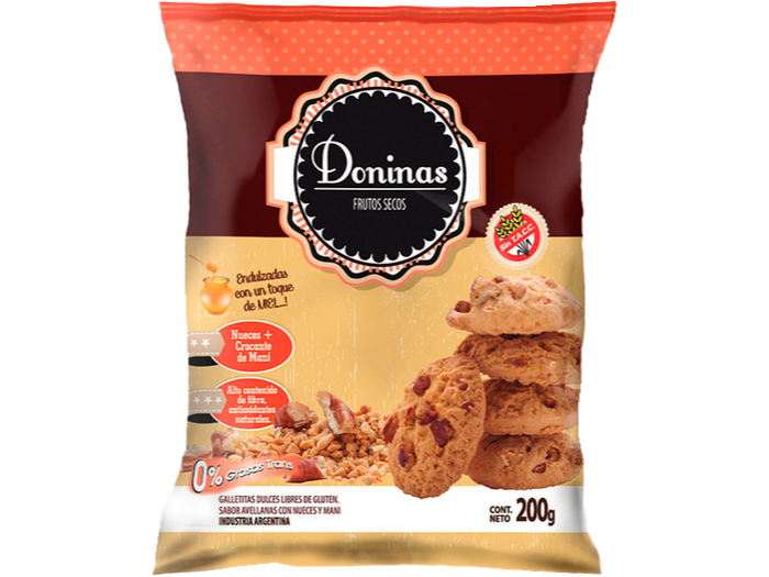 GALLETAS DONINAS C/NUECES X 200GS.