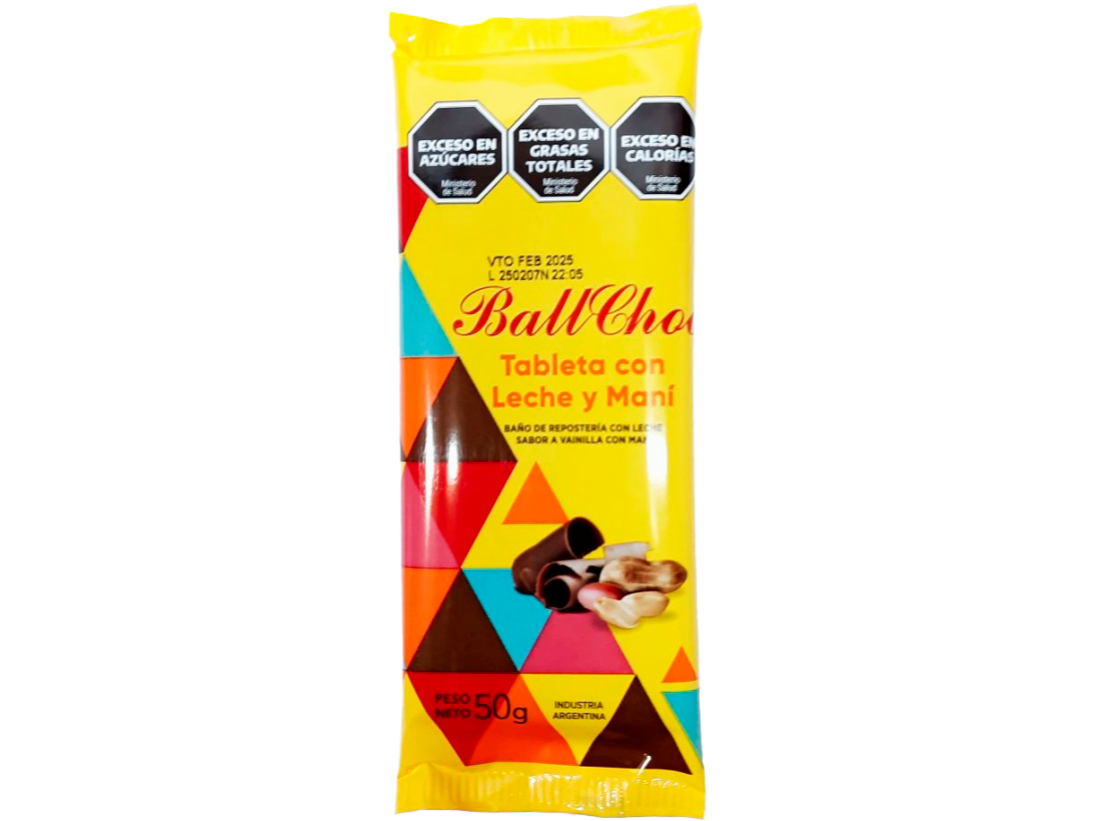 BALL CHOC TABLETA LECHE Y MANI X 50 GRS