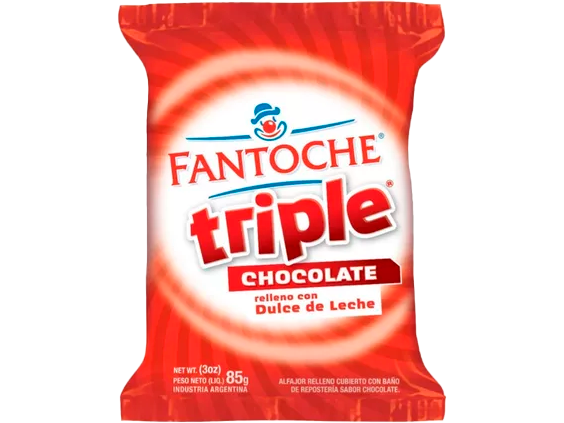 ALFAJOR FANTOCHE NEGRO TRIPLE X 85 GS.