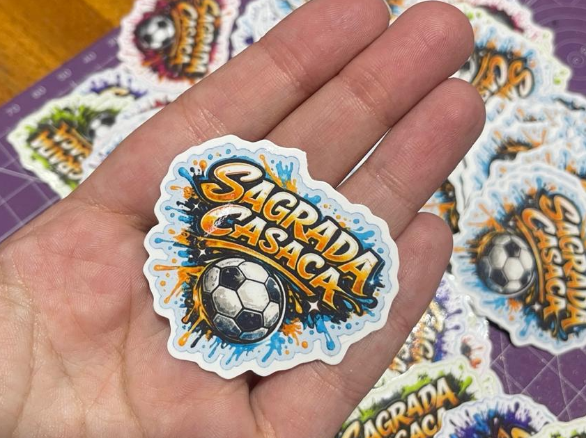Sticker con logo a prueba de agua
