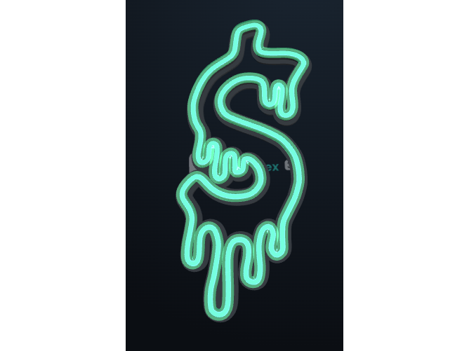 neon simbolo dinero