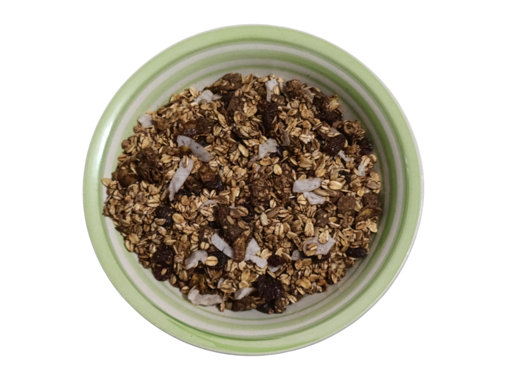 GRANOLA CON CACAO, ARÁNDANOS Y COCO