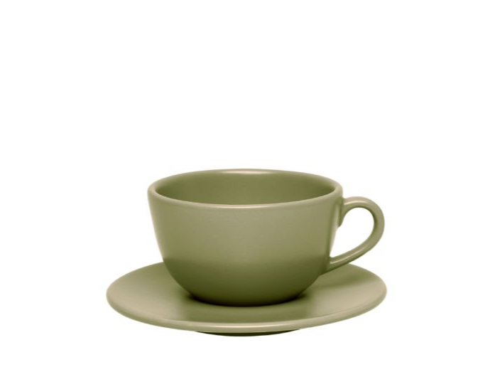 TAZA DE TE C/PLATO OLIVA 200 cc - 14 cm