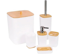 SET DE BAÑO BAMBU BLANCO