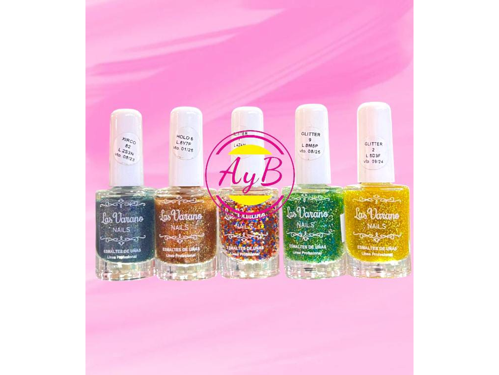 ESMALTE PARA UÑAS CON BRILLOS LAS VARANO 11ML 270
