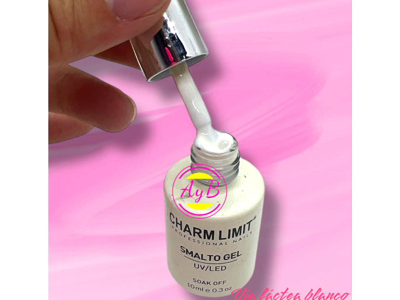 Esmalte vía láctea blanco charm limit aprobado tapa plateada