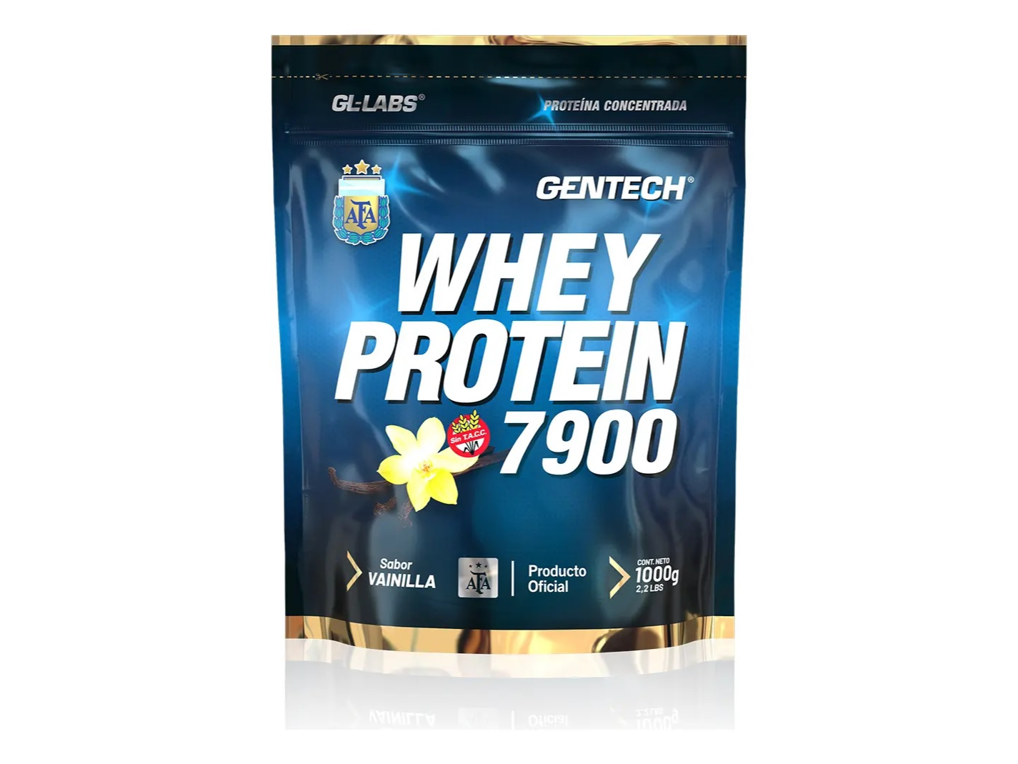 Suplemento Whey Protein 7900 Gentech AFA Proteína Sabor Vainilla 1Kg Sin Gluten