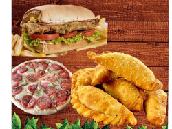 Sándwich de milanesa + pizza napolitana + empanadas fritas