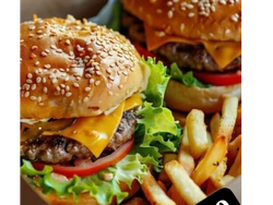 CHEDDAR Y BACON CON FRITAS