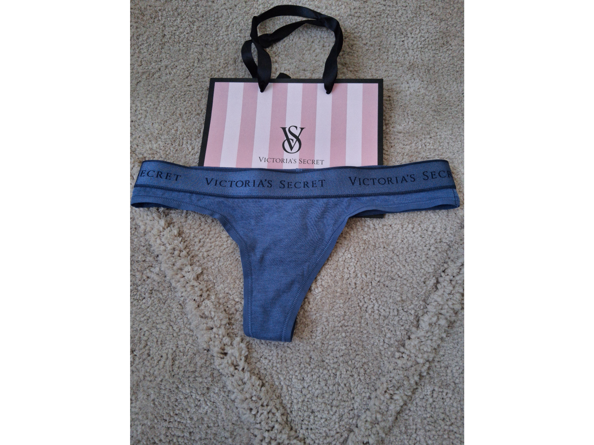 VICTORIAS SECRET Panty Cotton Thong azul