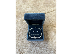 SET PULSERA CRISTALES MARIPOSA + ARITOS DE CRITAL