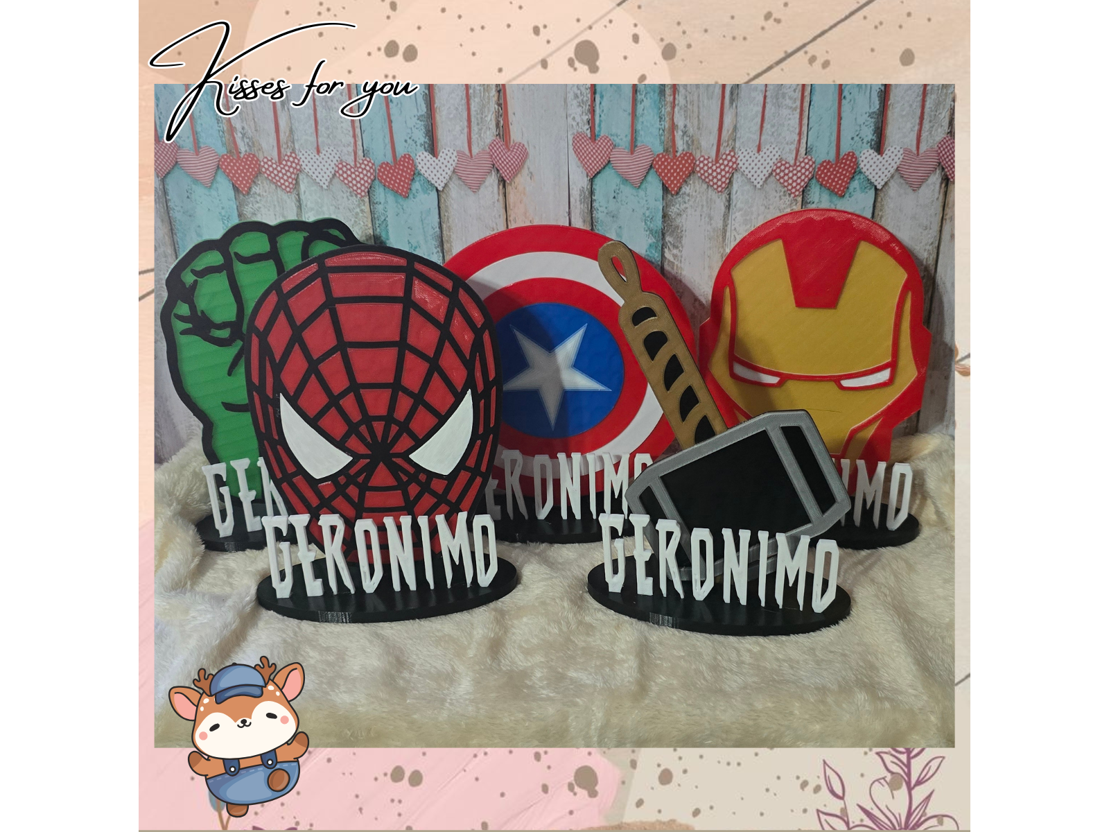 CENTRO DE MESA SUPERHEROES COMBO POR 5 UNIDADES