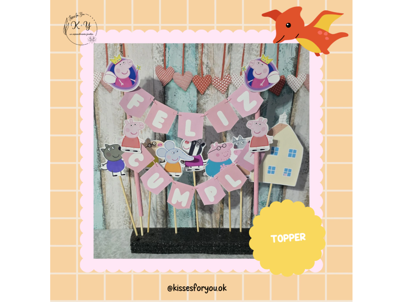 Topper banderin con figuras