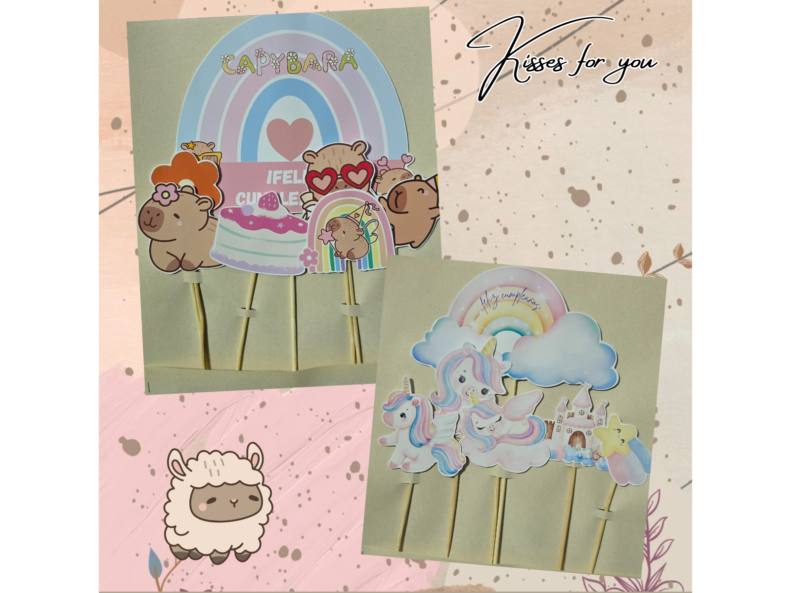 Topper de torta con figuras