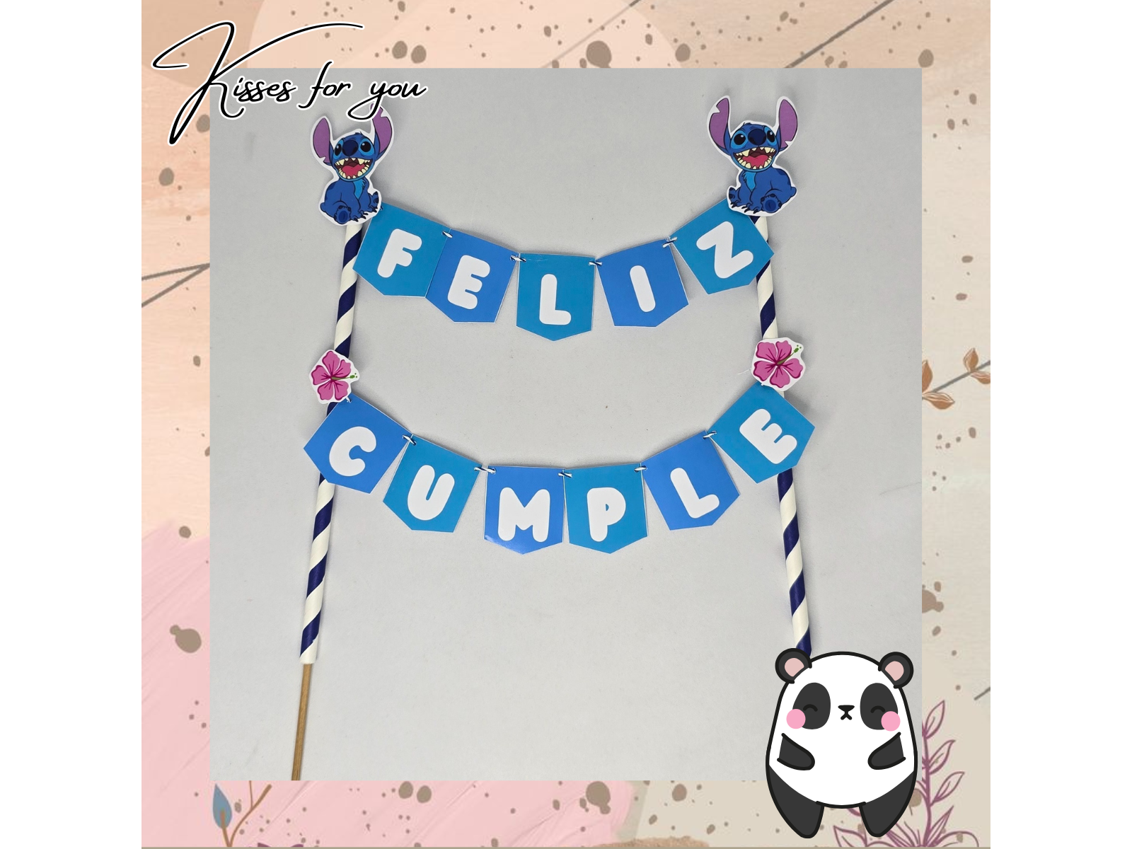 Topper de torta banderines