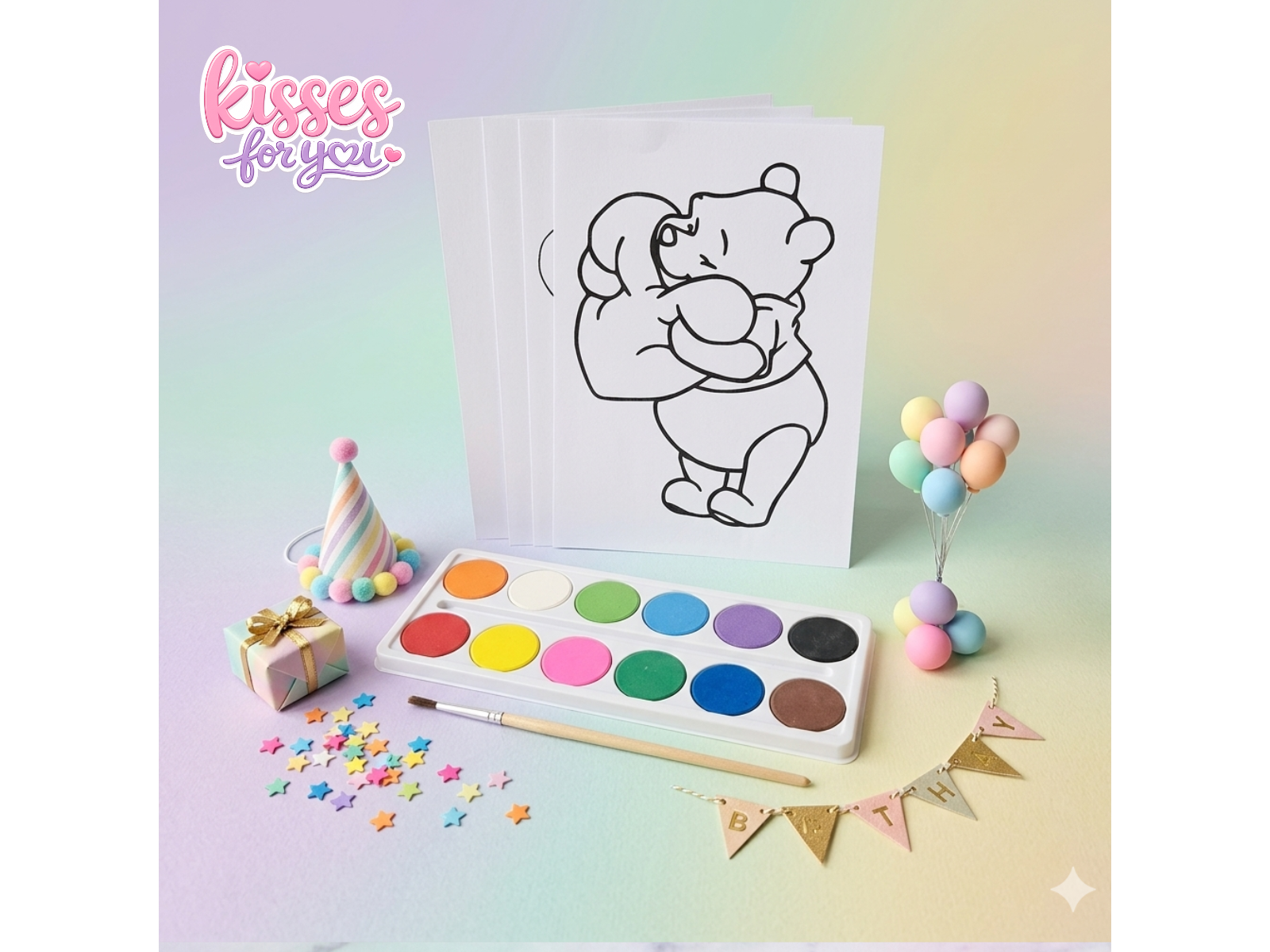 Hojas para pintar + acuarela