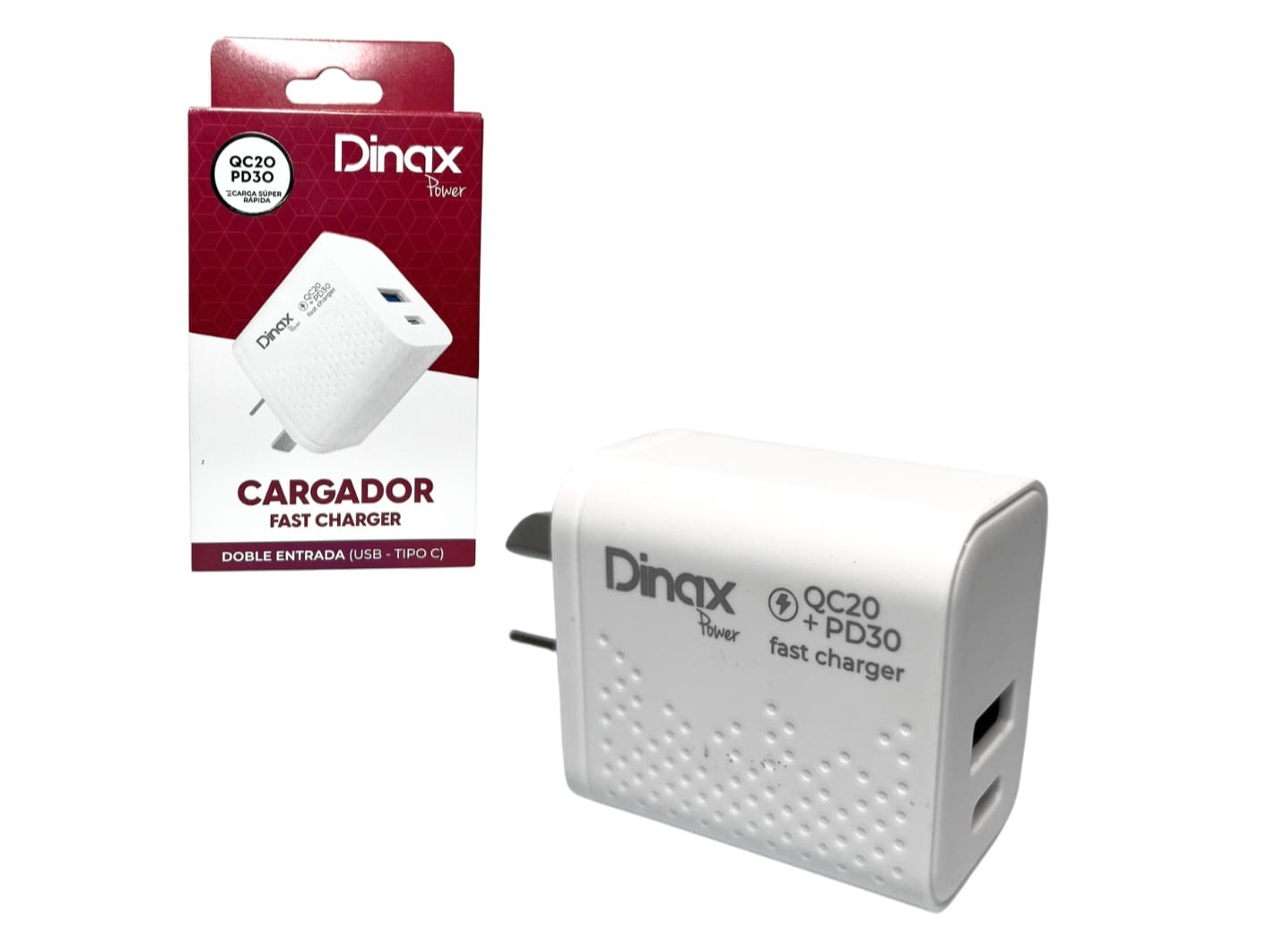 CABEZAL FAST CHARGER DOBLE ENTRADA (USB-TIPO C)