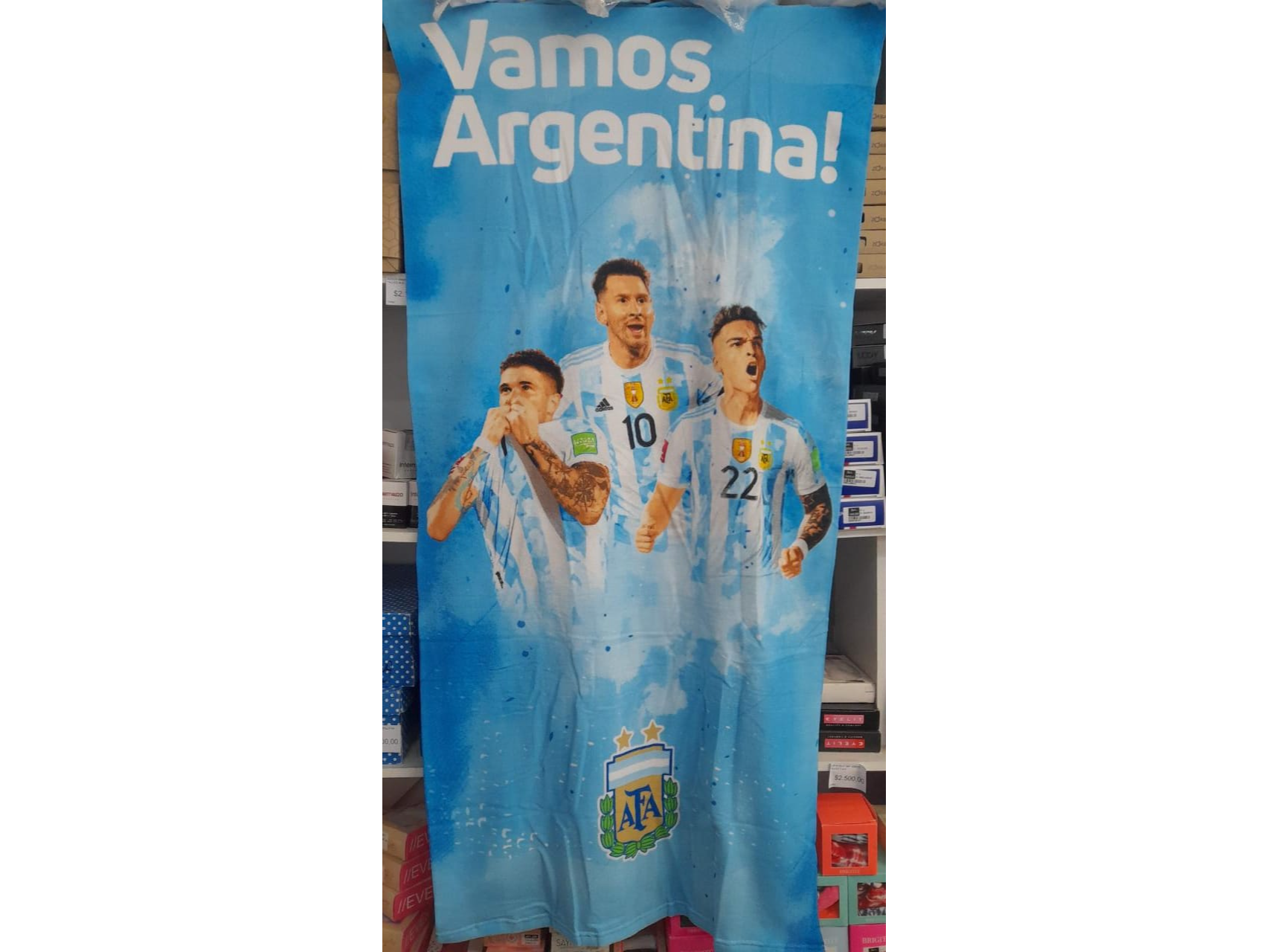 TOALLON PLAYERO MICROFIBRA C/MOCHILA "VAMOS ARGENTINA"