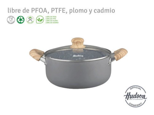 CACEROLA C/ANTIADHERENTE CERAMICA GRANITO HUDSON  T/VIDRIO