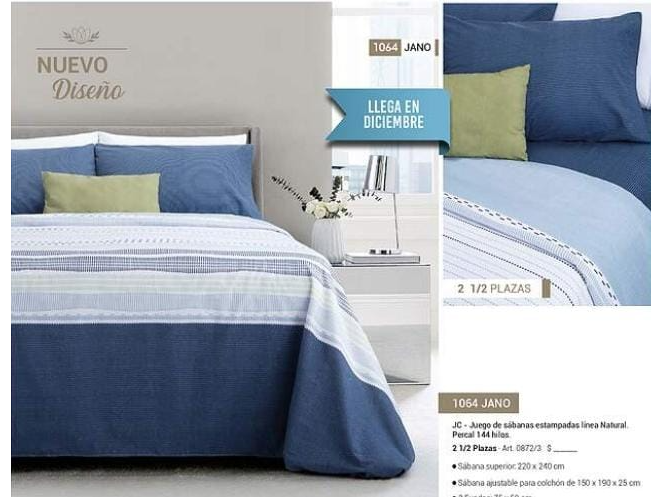 JGO. SABANAS 1 1/2 PL J.C. LINEA NATURAL 144 HILOS