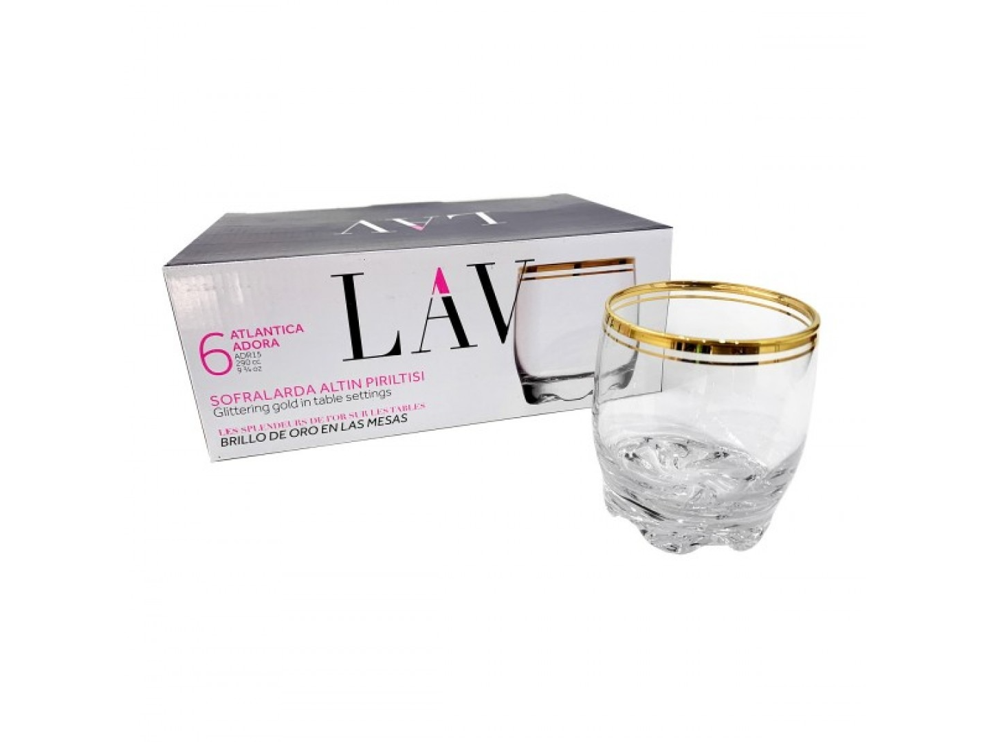 ESTUCHE VASOS WHISKY LAV ATLANTICA ADORA 290 CC x 6 UNIDADES