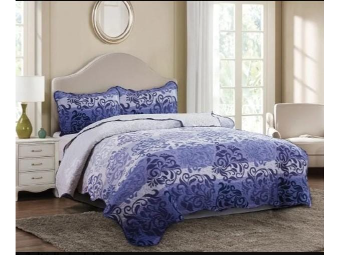 KIT COVER + FUNDAS DE ALMOHADON 2 1/2 PL MARROQUI ESTAMPADO