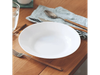 PLATO HONDO VIDRIO TEMPLADO IVORY BLANCO 23 CM x 6 UNIDADES