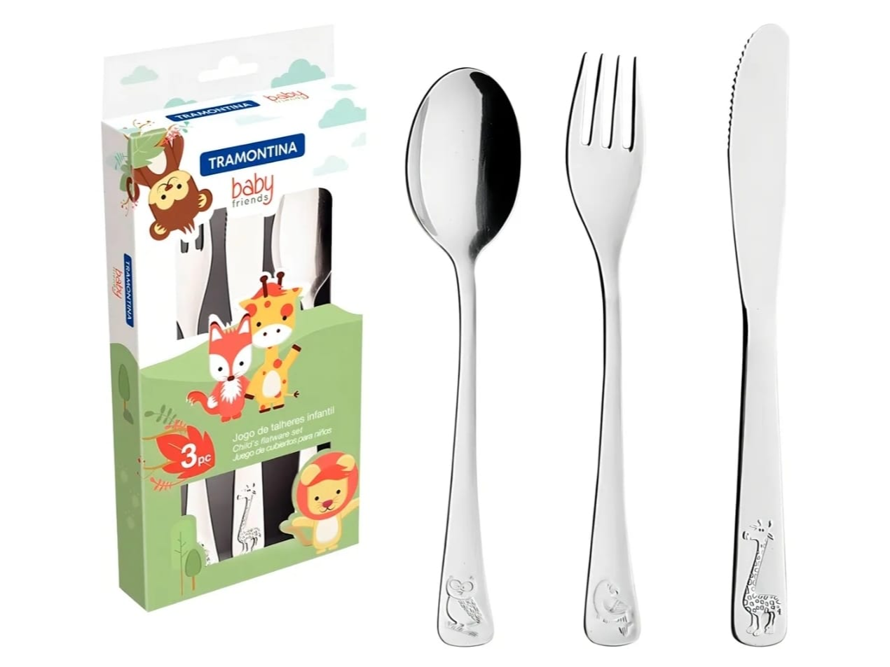 JGO. CUBIERTOS TRAMONTINA NIÑO x 3 ACERO