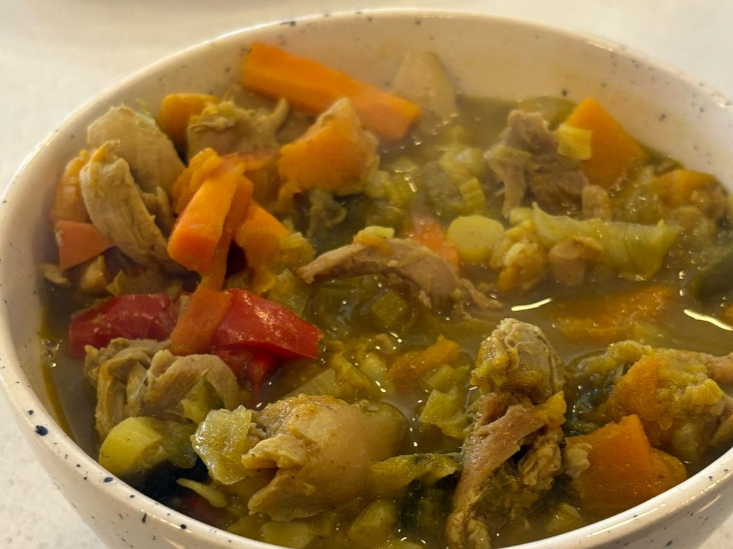 Wok de verduras con pollo al curry