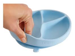 Punti plato redondo silicona c/cuchara blue/rosa
