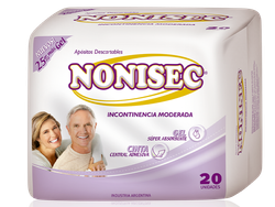Nonisec aposito moderado paquete (lila/blanco) x 20 unidades