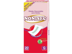 Nonisec recto G c/gel x 20 pañales (rosa)