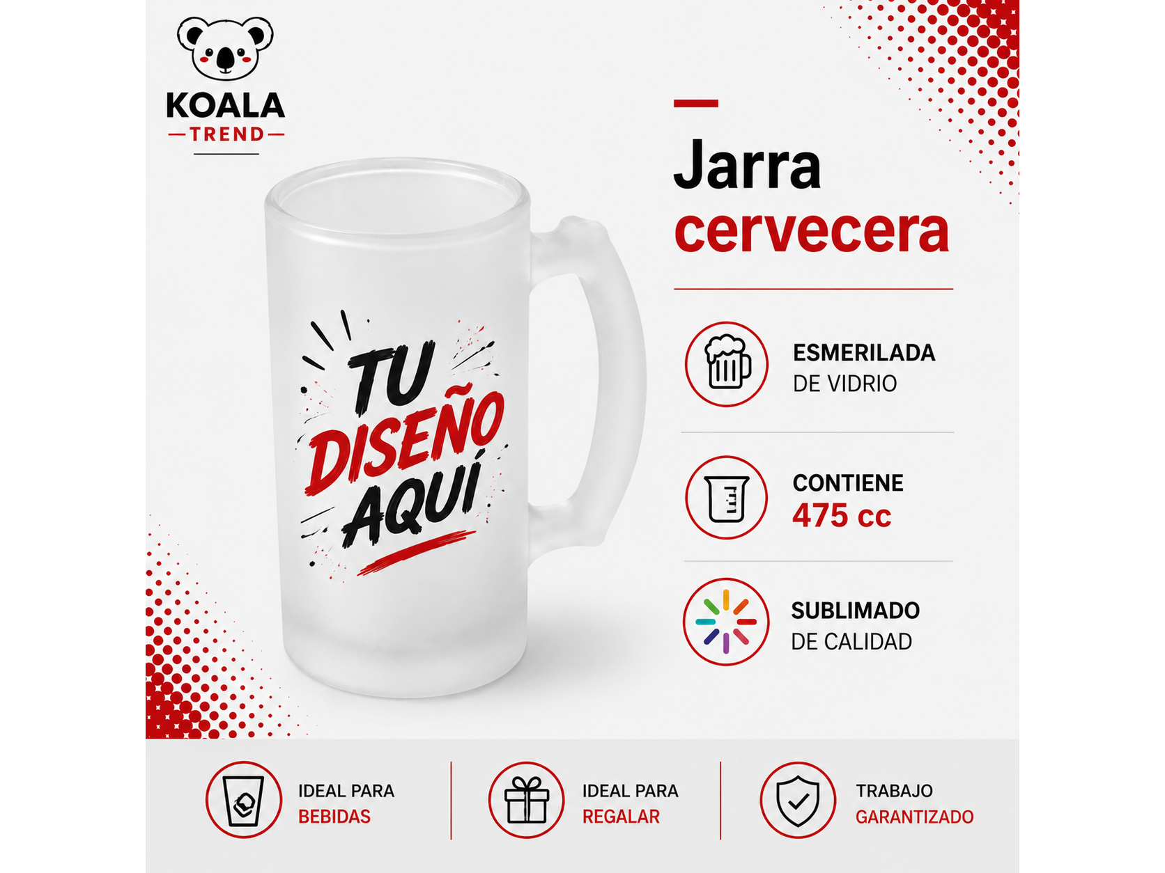 JARRA CERVECERA ESMERILADA