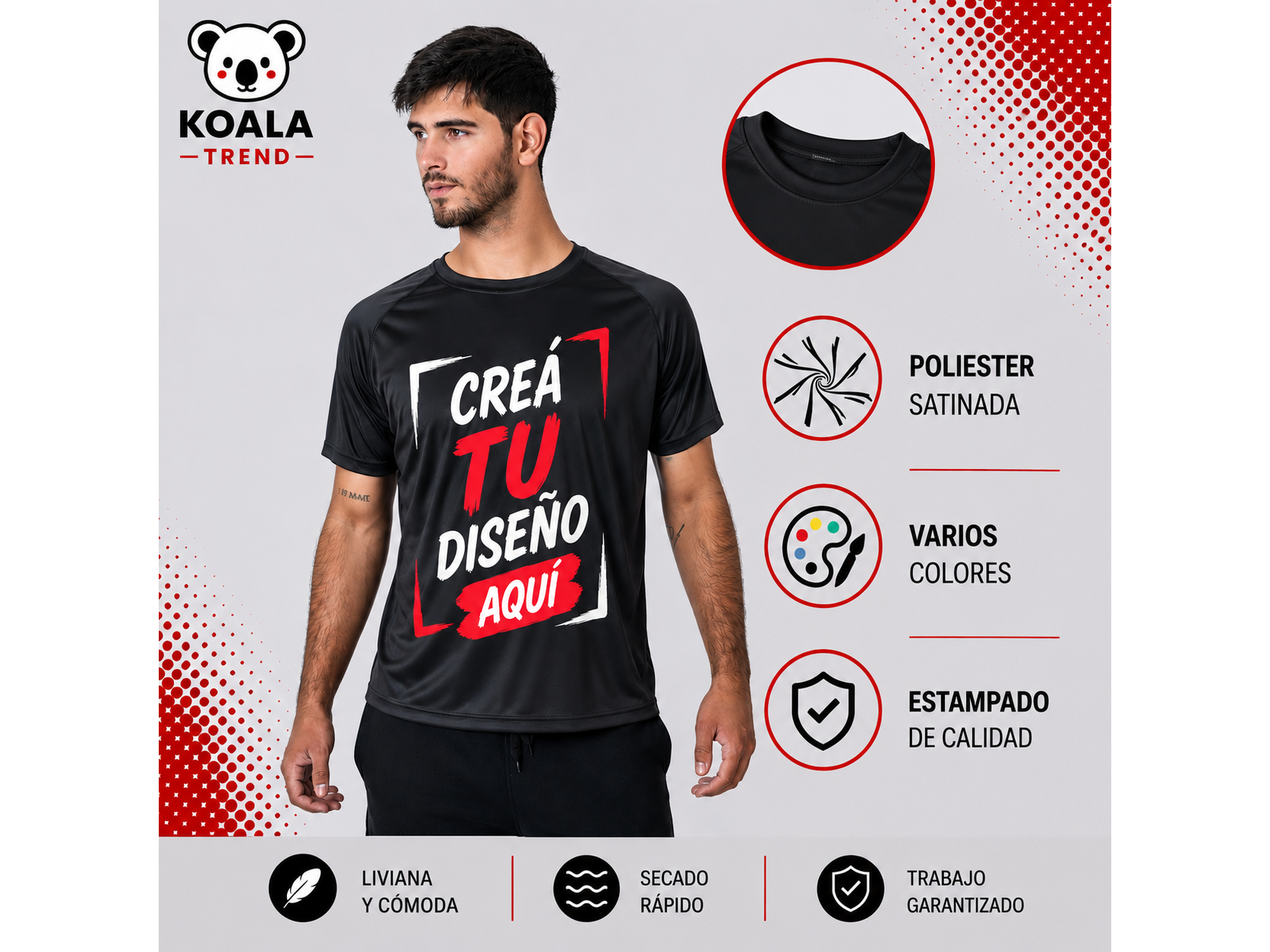 CAMISETA POLIÉSTER VARIOS COLORES