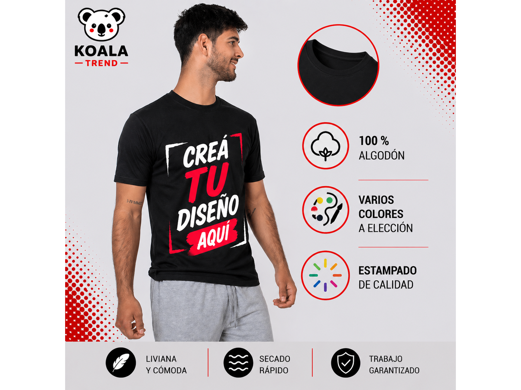 CAMISETA ALGODÓN VARIOS COLORES