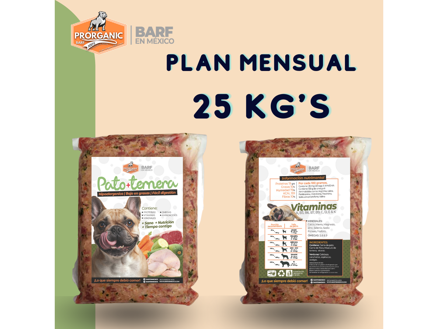 Plan Mensual 25 Kg's Pato Ternera