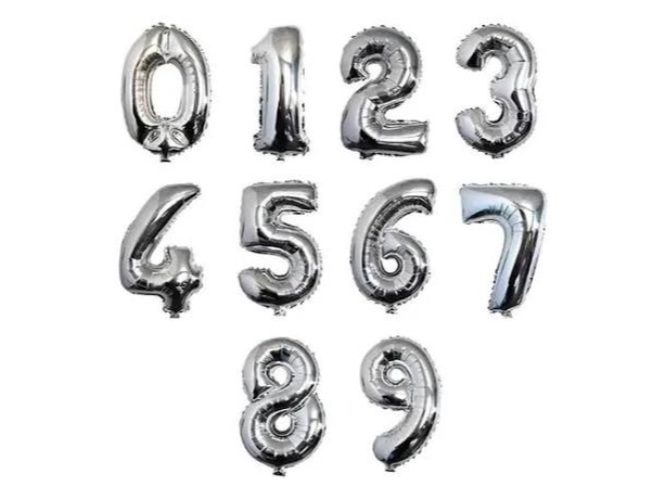 Globos de número Plata