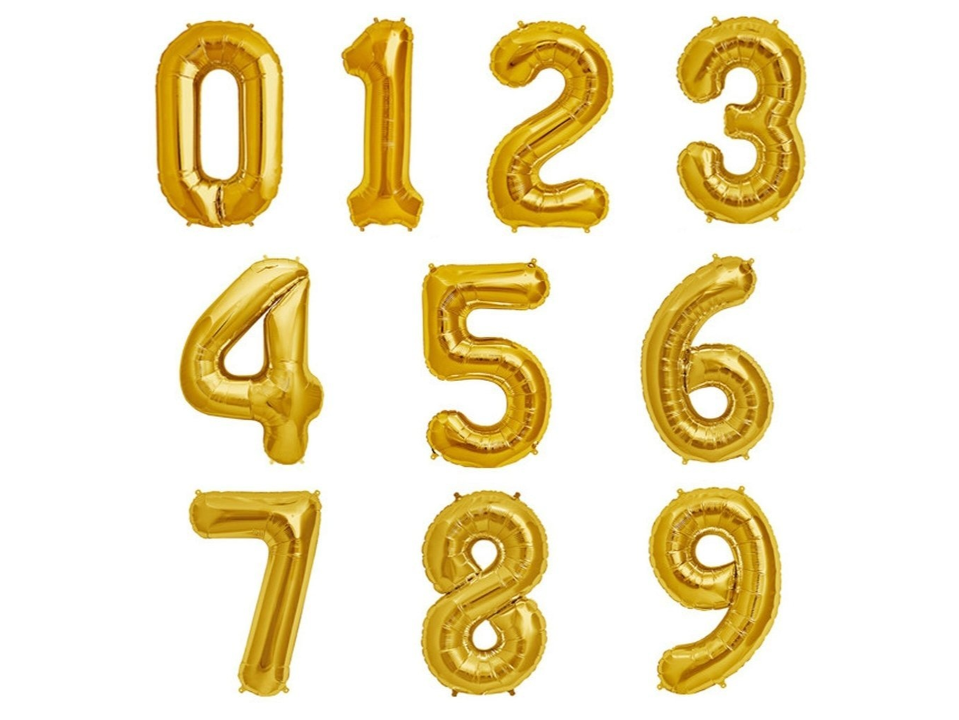 Globos de número dorado