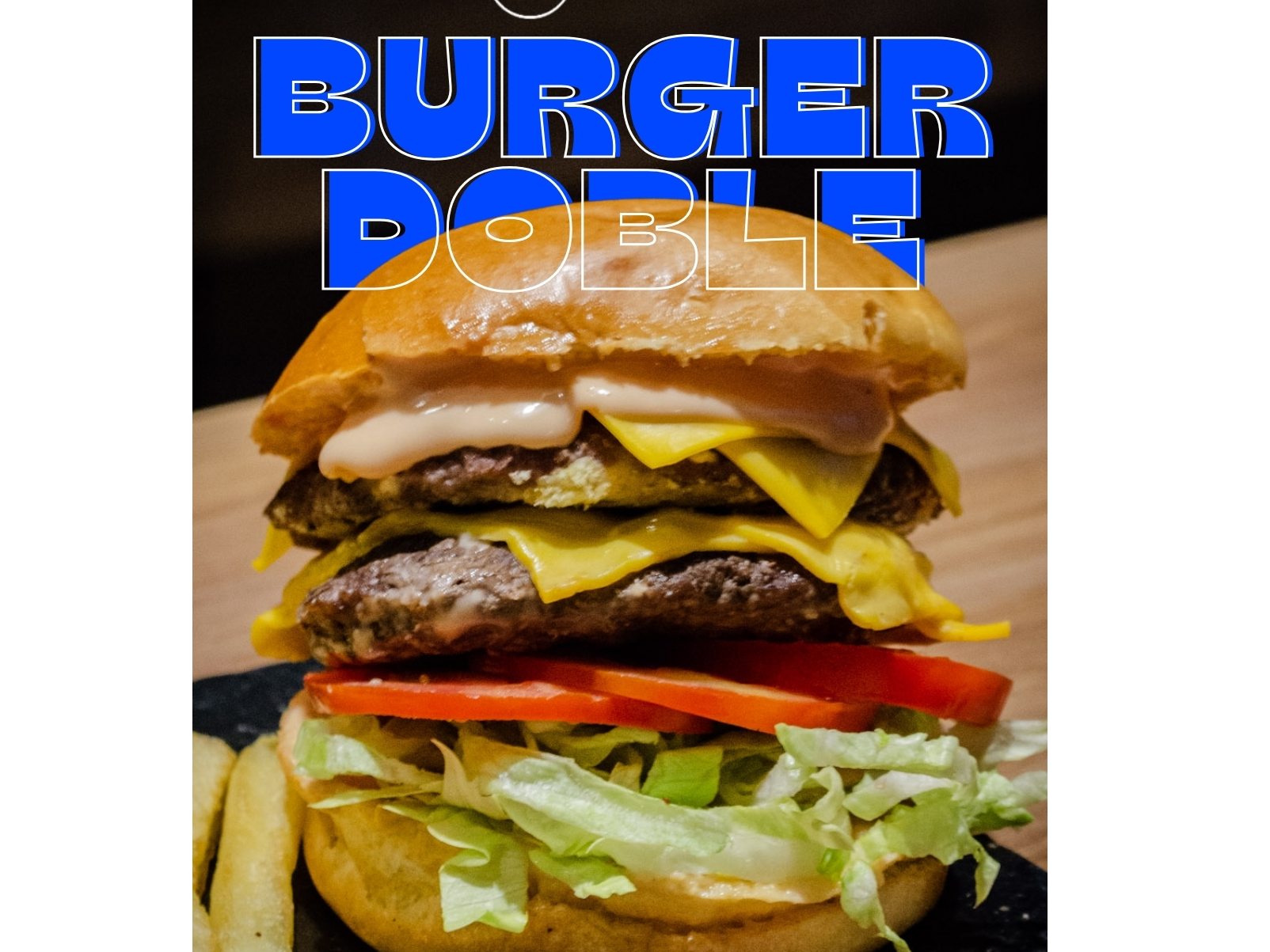 Burger Doble + papas + coca 500ml