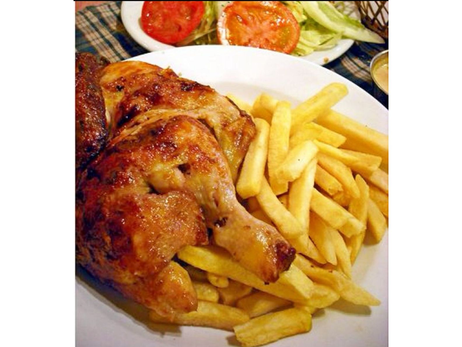 1/2 pollo c/papas chicas