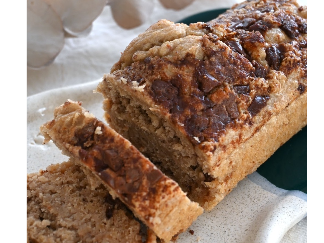 Budin sin azúcar sabor vainila con trozos de chocolate