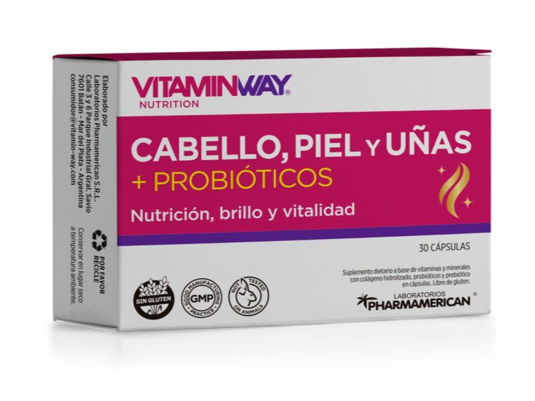 Cabello Piel Y Uñas + Probiotico 30 Cap -VITAMINWAY