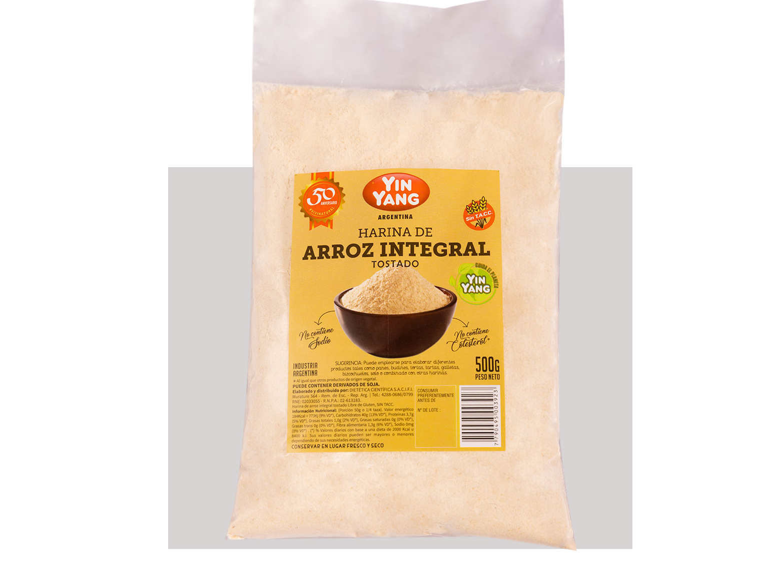 Harina de Arroz Integral Tostada 500 Gr- YIN YANG