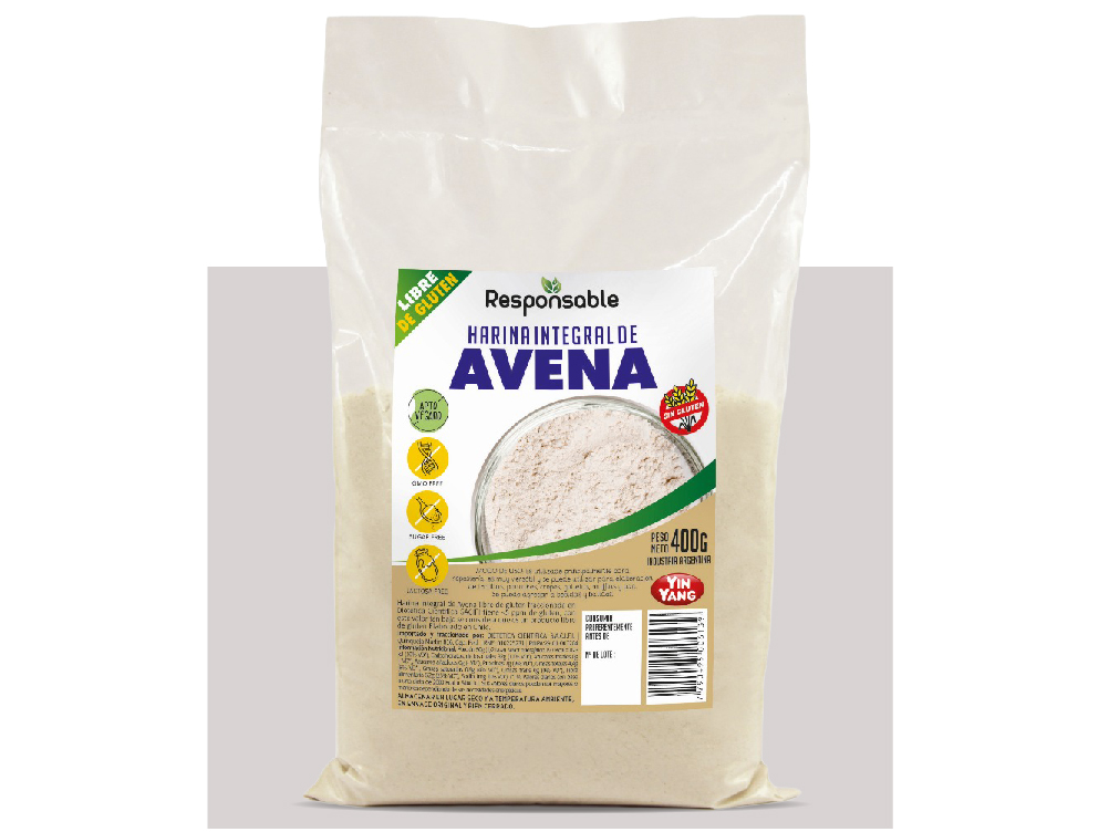 Harina de Avena Sin Gluten 400 Gr- YIN YANG