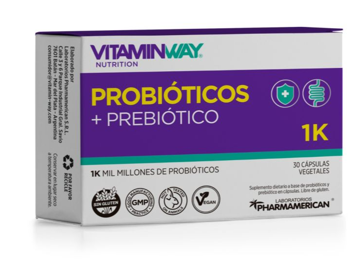 Probioticos+Prebiotico  1K -30Cap- VITAMINWAY