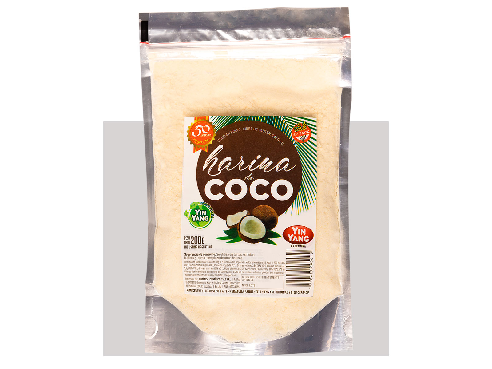 Harina de Coco 200 Gr-YIN YANG