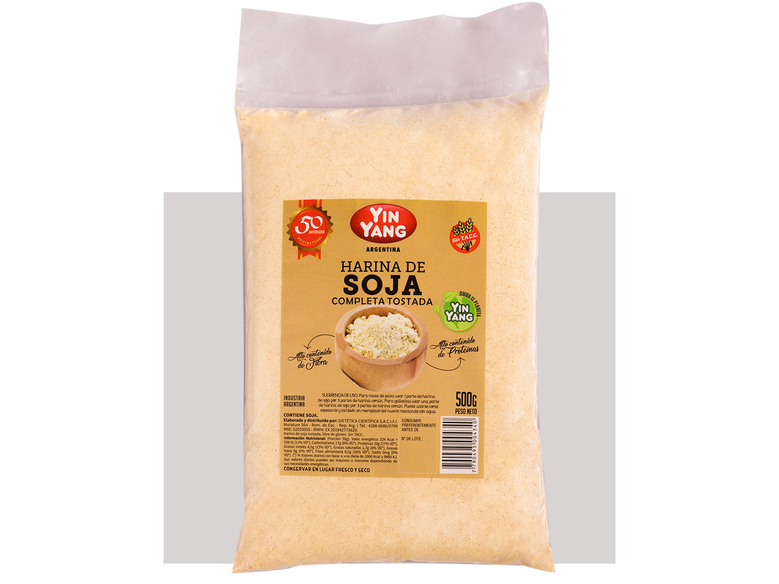 Harina de Soja Tostada 500 Gr- YIN YANG