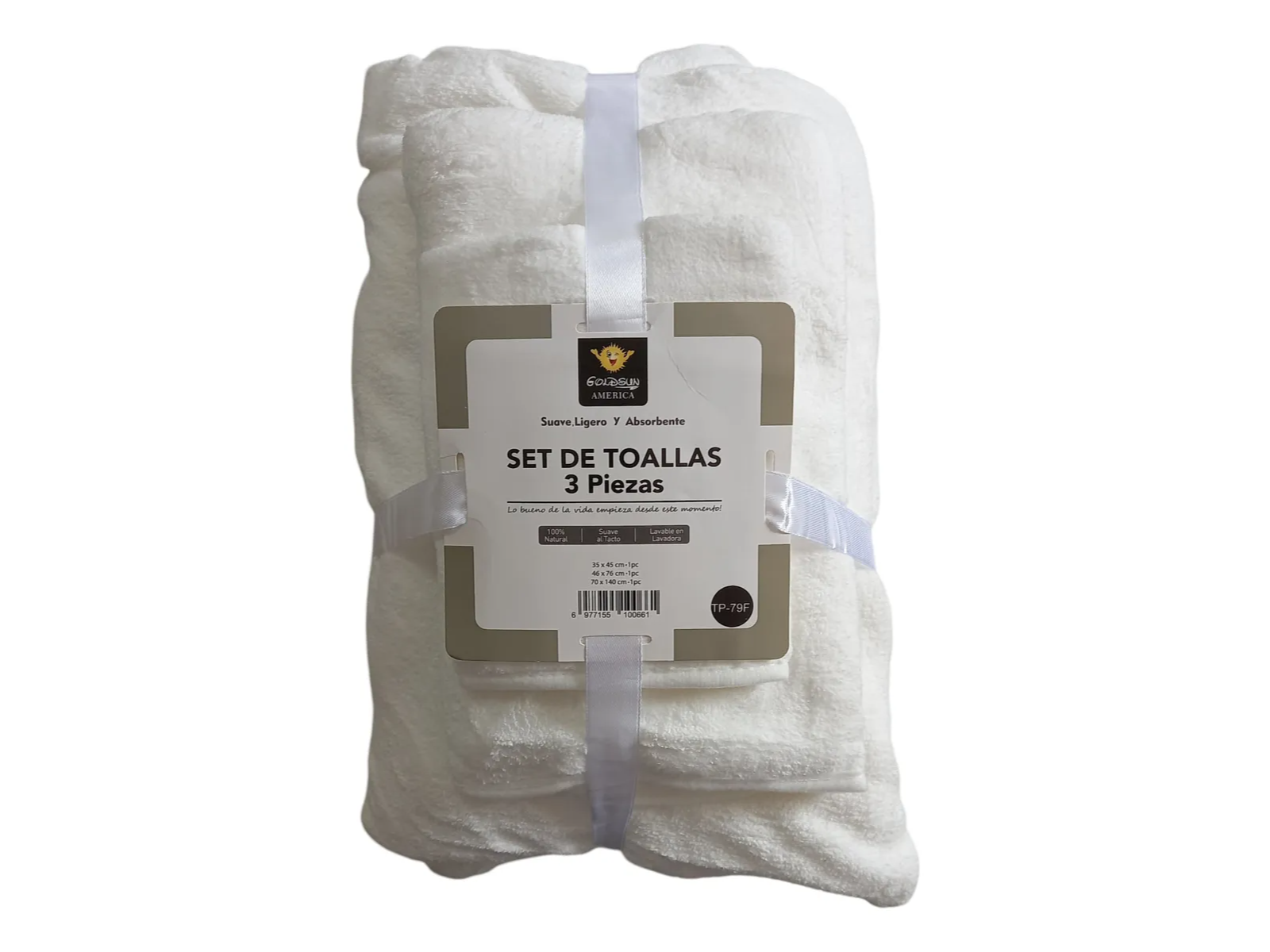 Set toalla relieve Goldsun  - Blanco